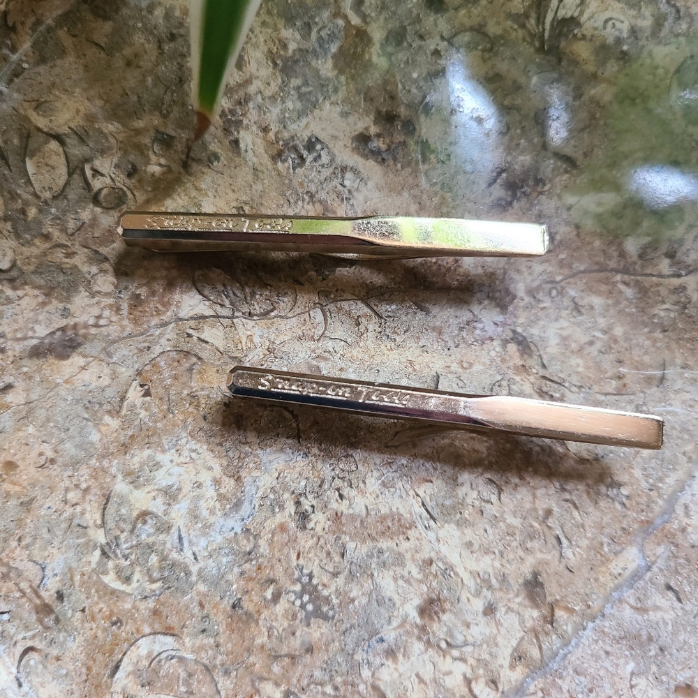 Gold Tone Snap On Tools Chisel Tie Clips